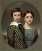Samuel Lancaster Gerry John Oscar Kent and His Sister, Sarah Eliza Kent. oil painting reproduction